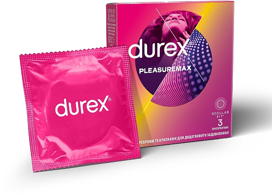 Prezerwatywy, 3 szt. - Durex Pleasuremax — Zdjęcie N2