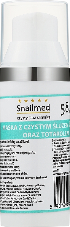 PRZECENA! Przeciwtrądzikowa maska ze śluzem ślimaka do twarzy na noc - Snailmed Anti-Acne Mask For Night * — Zdjęcie N1