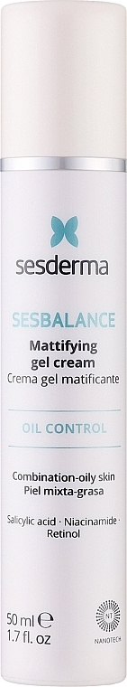 Krem-żel do twarzy - SesDerma Laboratories Sesbalance Mattifying Gel Cream — Zdjęcie N1