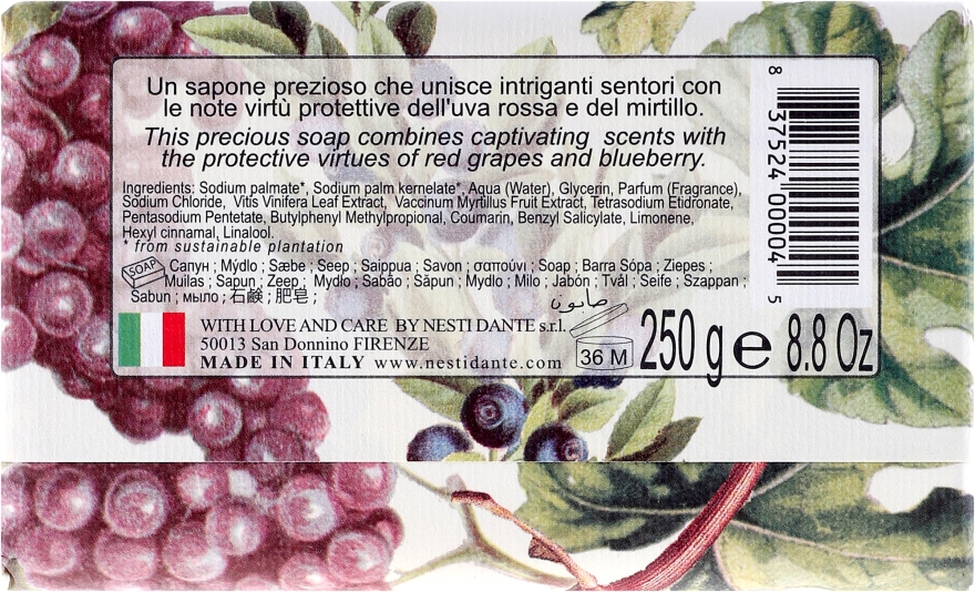 Mydło kosmetyczne Czerwone winogrona i jagody - Nesti Dante Il Frutteto — Zdjęcie N2