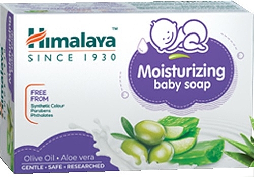 Mydło dla dzieci z aloesem i oliwą z oliwek - Himalaya Herbals Moisturizing Baby Soap — Zdjęcie N1