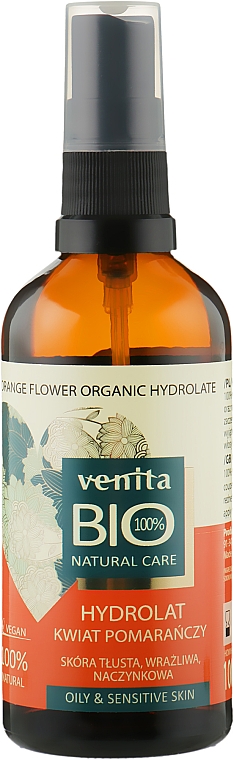 Biohydrolat Kwiat pomarańczy do skóry tłustej, wrażliwej i naczynkowej - Venita Bio Natural Care Orange Flower Hydrolate For Oil And Sensative Skin  — Zdjęcie N1