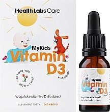Suplement diety Wegańska witamina D w kroplach dla dzieci - Health Labs Care MyKids Vitamin D3 — Zdjęcie N2