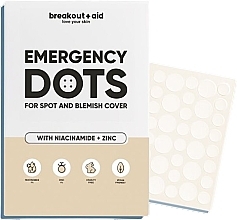 Plastry na trądzik z niacynamidem i cynkiem - Breakout + Aid Emergency Dots For Spot And Blemish Cover  — Zdjęcie N1