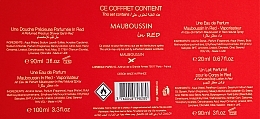 Mauboussin In Red - Zestaw (edp/100ml + edp/20ml + sh/gel/90ml + b/lot/90ml) — Zdjęcie N3