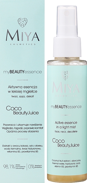 Aktywna kokosowa esencja do twarzy - Miya Cosmetics myBEAUTYessence COCO BeautyJuice — Zdjęcie N2