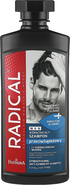 Wzmacniający szampon przeciwłupieżowy - Farmona Radical Men Shampoo
