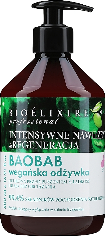 PRZECENA! Wegańska odżywka nawilżająca do włosów - Bioelixir Professional * — Zdjęcie N2