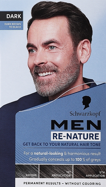 PRZECENA! Krem do włosów maskujący siwiznę dla mężczyzn - Schwarzkopf Re-Nature Men Re-Pigmentation Cream * — Zdjęcie N1
