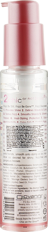 Wygładzające serum do włosów - Giovanni Frizz Be Gone Polishing Serum To Smooth Out Of Control Hair — Zdjęcie N2