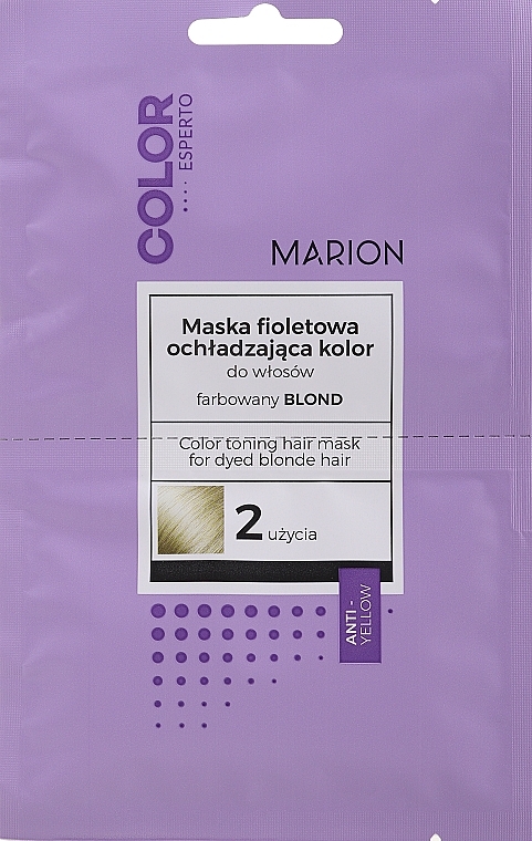 Maska tonizująca do włosów farbowanych w kolorze blond - Marion Color Esperto Color Toning Hair Mask For Dyed Blonde Hair (próbka) — Zdjęcie N1