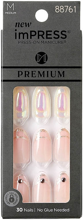 Zestaw sztucznych paznokci z klejem, średniej długości - Kiss imPRESS Premium Press-On Manicure — Zdjęcie N1