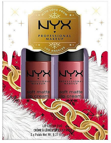 Zestaw - NYX Professional Makeup Soft Matte Lip Cream Duo Gift Set (lip/stick/2x8ml) — Zdjęcie N1