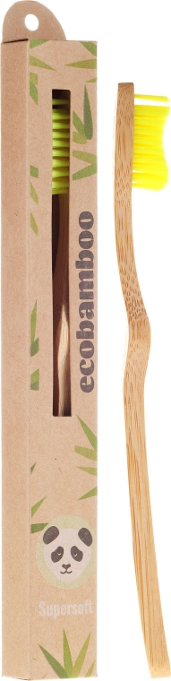 Bambusowa szczoteczka do zębów, jasnożółta - Ecobamboo Supersoft Toothbrush — Zdjęcie N1