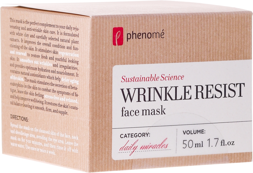 Odmładzająca maska do twarzy - Phenomé Wrinkle Resist Face Mask