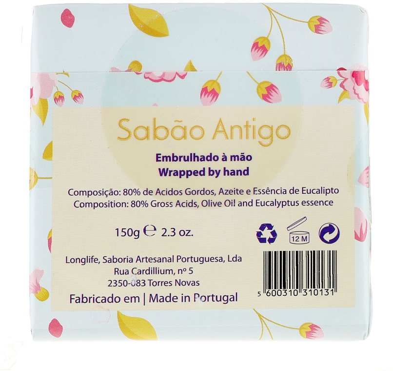 Naturalne mydło ręcznie robione w kostce, piwonie - Essencias De Portugal Hand Soap Olive Oil — Zdjęcie N2