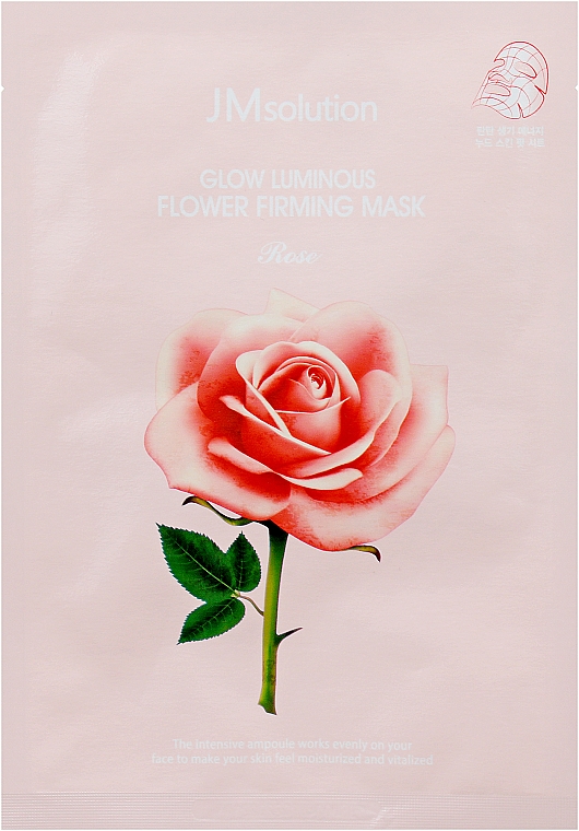 Maseczka tkankowa do twarzy z wyciągiem z róży damasceńskiej - JMsolution Glow Luminous Flower Firming Mask