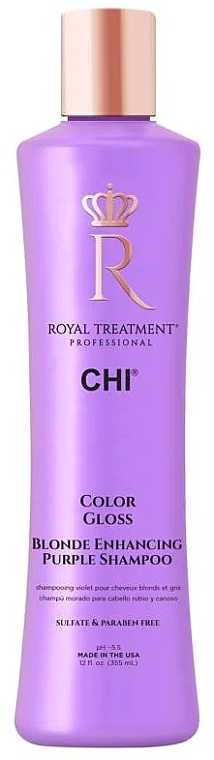 Szampon neutralizujący żółte refleksy na włosach - Chi Royal Treatment Color Gloss Blonde Enhancing Purple Shampoo — Zdjęcie N1