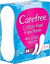 Wkładki higieniczne, 56 szt. - Carefree Cotton FlexiForm Unscented — Zdjęcie N4