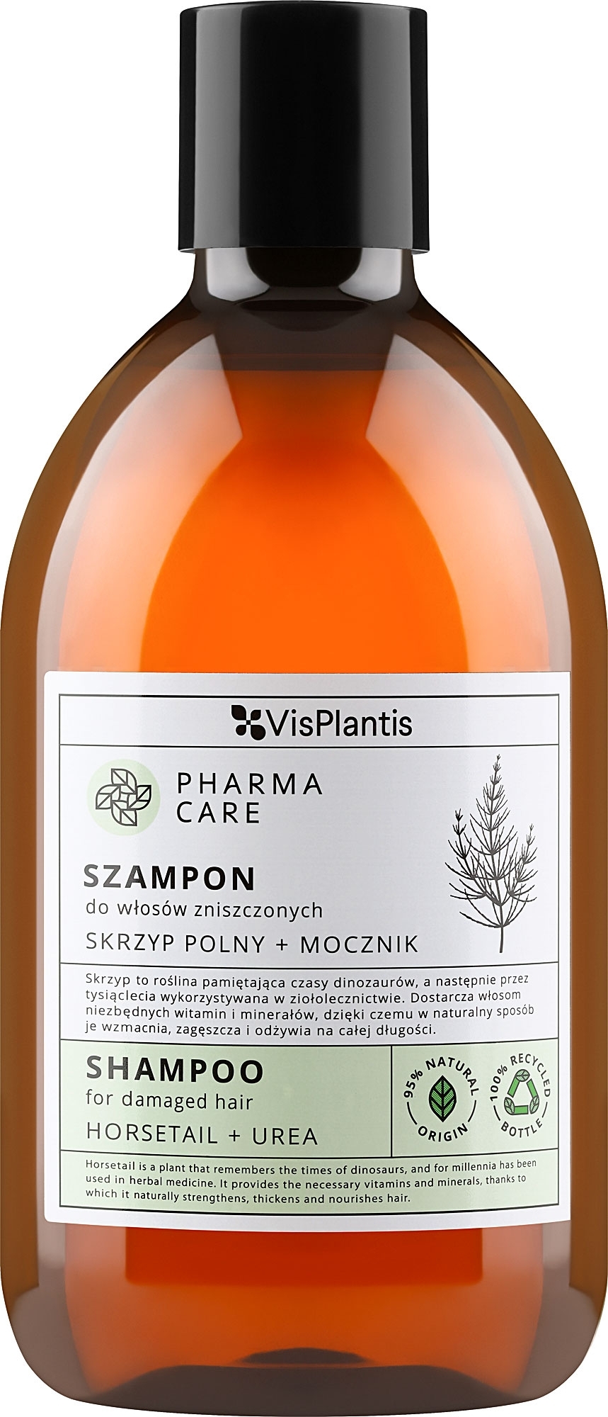 Szampon do włosów zniszczonych Skrzyp + mocznik - Vis Plantis Pharma Care Horsetail + Urea Shampoo — Zdjęcie 500 ml