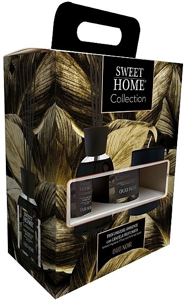 Zestaw - Sweet Home Collection Oud Noir Gift Set (diffuser/100ml + candle/110g) — Zdjęcie N1