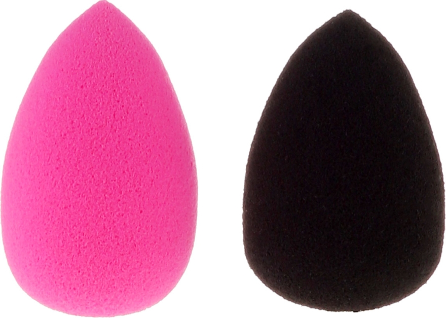 Gąbki do makijażu, krople, czarna + różowa, 2 szt. - IBRA Makeup Blender Sponge Mini