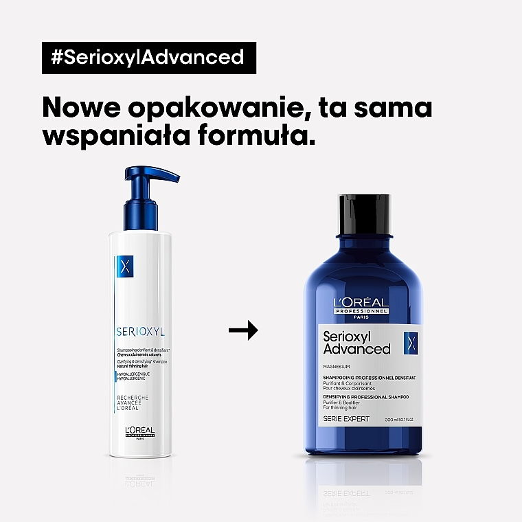 PRZECENA! Szampon zagęszczający włosy - L'Oreal Professionnel Serioxyl Advanced Densifying Professional Shampoo * — Zdjęcie N6