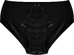 Kup Bawełniane majtki damskie Figi z koronkowym przodem, czarne - Moraj
