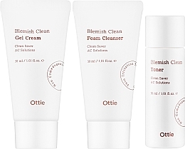 Zestaw - Ottie Blemish Clean Miniature Set (foam/30ml + ton/30ml + cr/30ml) — Zdjęcie N2