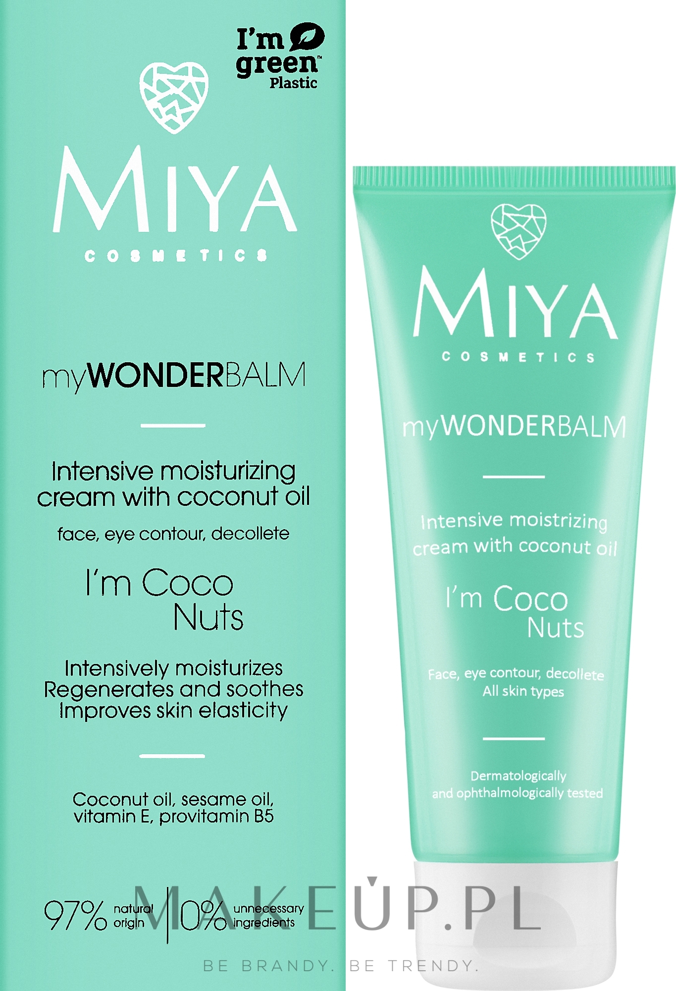 Intensywnie nawilżający krem do twarzy z olejem kokosowym - Miya Cosmetics MyWonder Balm I’m Coco Nuts Face Cream — Zdjęcie 75 ml