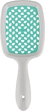 Szczotka do włosów, biała z turkusowymi zębami - Kodi Professional Soft Touch Hairbrush — Zdjęcie N2