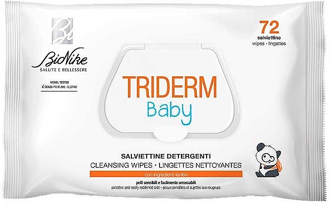 Chusteczki nawilżane dla niemowląt, 72 szt. - BioNike Triderm Baby Cleansing Wipes — Zdjęcie N1