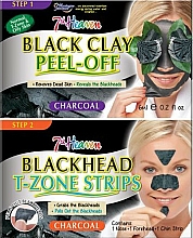 Kup Maska z czarnej glinki, paski na nos, brodę i czoło - 7th Heaven Charcoal Duo Black Clay Peel Off