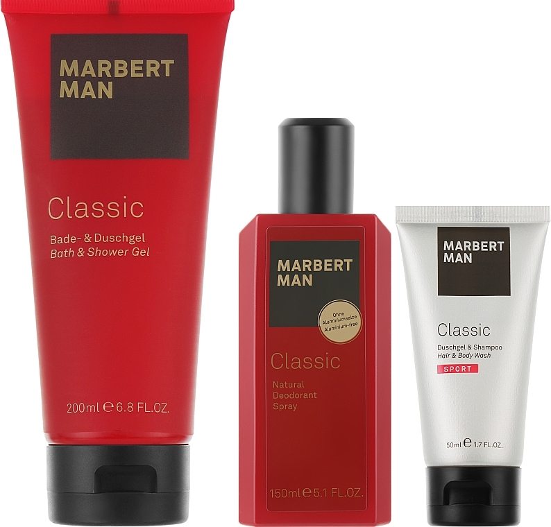 Zestaw - Marbert Man Classic Set (sh/gel/200ml + spray/150ml + wash/50ml) — Zdjęcie N2