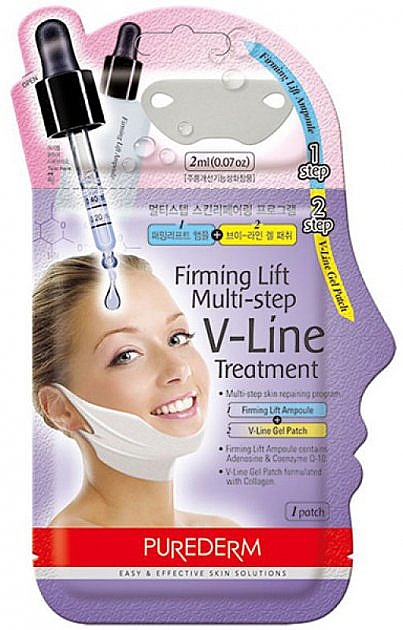 Maska liftingująca z serum poprawiająca owal twarzy - Purederm Firming Lift Multi-step V-Line Treatment — Zdjęcie N1