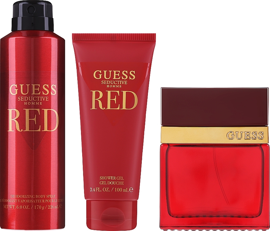 Guess Seductive Red Homme - Zestaw (edt/100 ml + deo/226 ml + sh/gel/200 ml + bag/1pc) — Zdjęcie N1