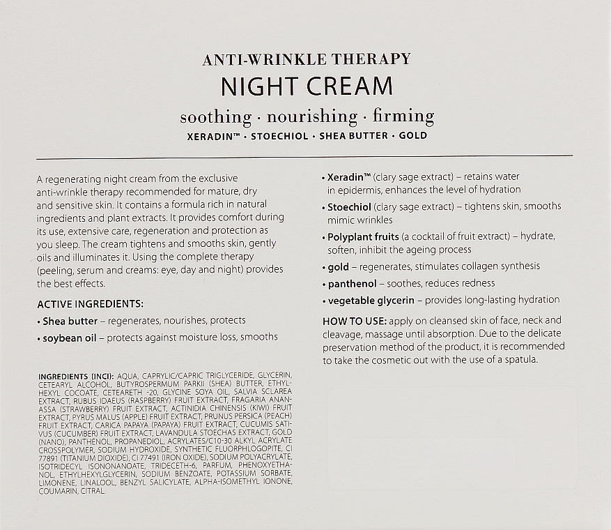 Złoty krem liftingujący na noc - Organique Eternal Gold Golden Lifting Night Cream — Zdjęcie N3