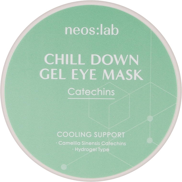 Hydrożelowe plastry na oczy z zieloną herbatą i adenozyną - Neos:lab Chill Down Gel Eye Mask Catechins — Zdjęcie N1