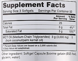 Olej MCT w żelowych kapsułkach - NOW Foods MCT Oil, 1000 Mg — Zdjęcie N3