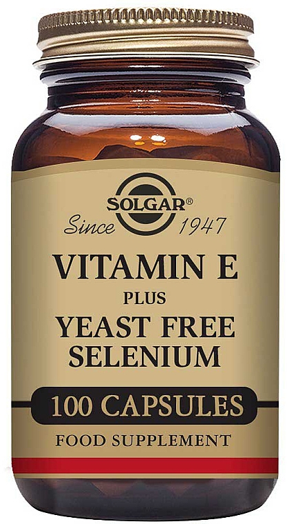 Suplement diety Witamina E z selenem - Solgar Vitamin E with Yeast Free Selenium — Zdjęcie N1