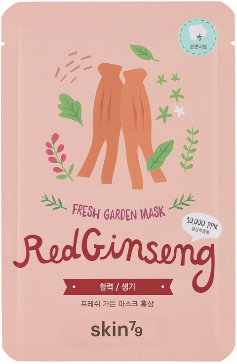 Maska na tkaninie z czerwonym żeń-szeniem - Skin79 Fresh Garden Red Ginseng Mask — Zdjęcie N1