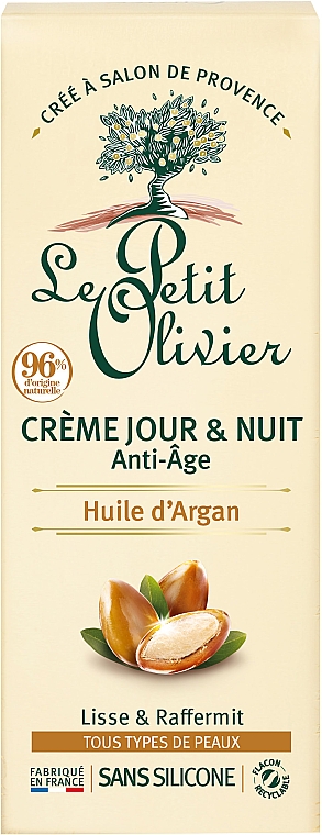 Przeciwstarzeniowy krem do twarzy na dzień i noc Olej arganowy - Le Petit Olivier Anti-Aging Day & Night Cream — Zdjęcie N2