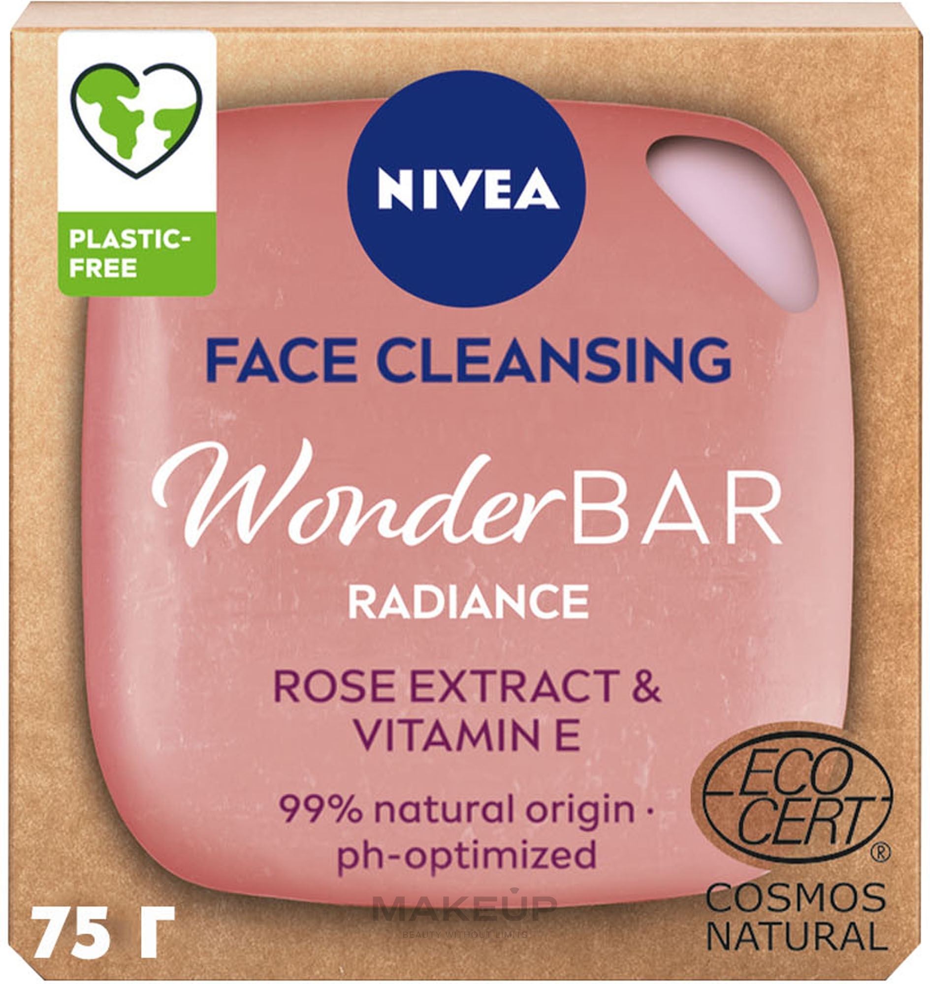 Naturalny środek do mycia twarzy dla naturalnie rozświetlonej skóry - Nivea WonderBar Radiance Face Cleansing — Zdjęcie 75 g