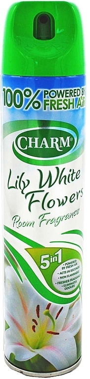 Odświeżacz powietrza w aerozolu Biała Lilia - Charm Room Fragrance Lily White Flowers — Zdjęcie N1