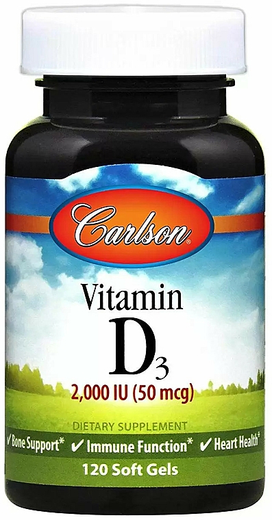 Witamina D3, 2000mg - Carlson Labs Vitamin D3 — Zdjęcie N1