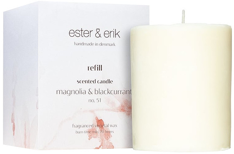 Świeca aromatyczna Magnolia i czarna porzeczka - Ester & Erik Scented Candle Refill Magnolia & Blackcurrant Nr 51 (wymienny wkład) — Zdjęcie N1