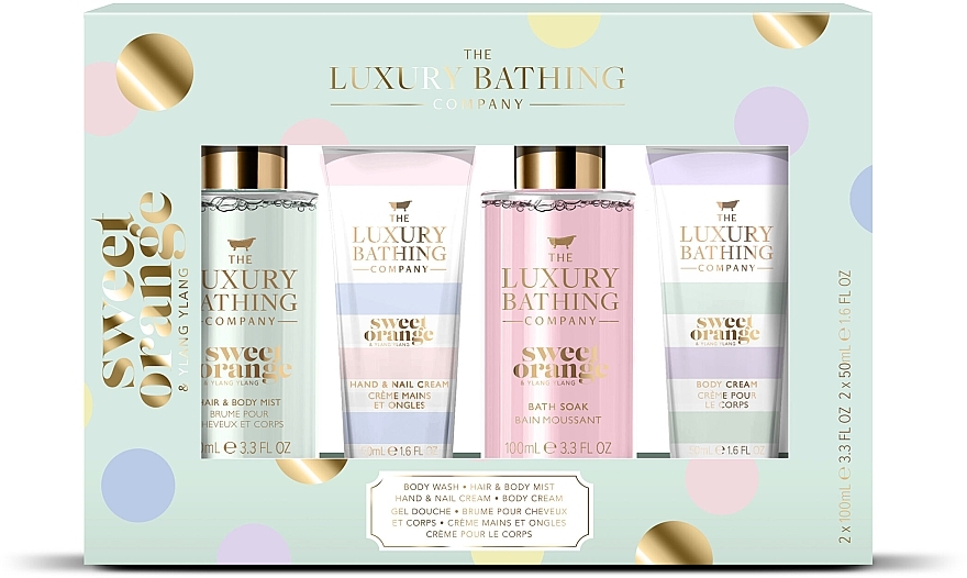 Zestaw - Grace Cole The Luxuty Bathing Sweet Orange & Ylang Ylang (b/sptay/100ml + bath/foam/100ml + b/cr/50ml + h/cr/50ml) — Zdjęcie N1