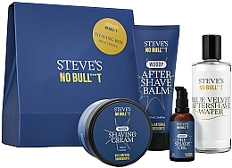 Kup Steve's No Bull***t Blue Velvet - Zestaw (oil/aft/sh/50ml + sh/cr/100ml + aft/sh/balm/100ml + aft/sh/water/100ml)