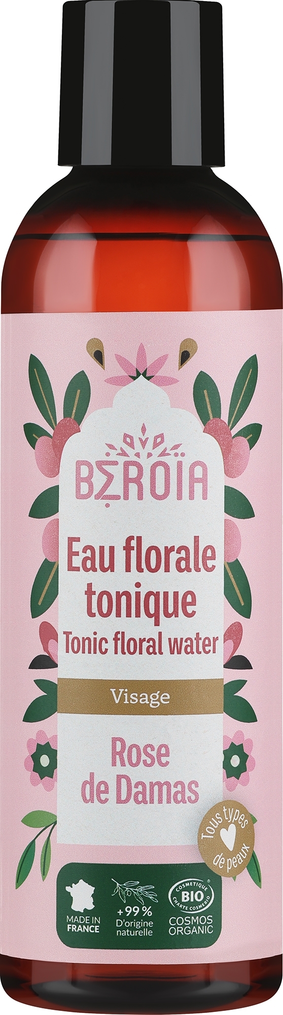 Woda z kwiatów róży damasceńskiej - Beroia Damascus Rose Flower Water — Zdjęcie 200 ml