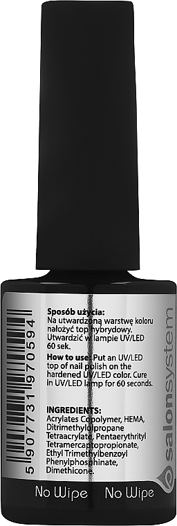 Top coat bez lepkiej warstwy do lakierów hybrydowych - Palu No Wipe Top Coat — Zdjęcie N2